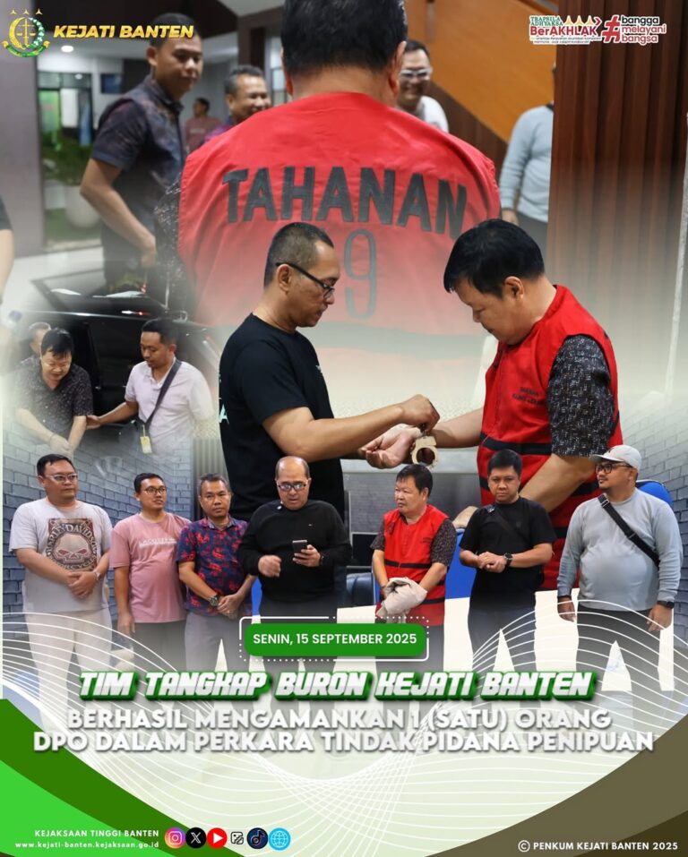 Senin tanggal 15 September 2025, sekitar Jam 21.55 WIB, Tim Tangkap Buron (Tabur) Intelijen Keja